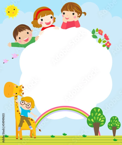 Obraz kids and frame