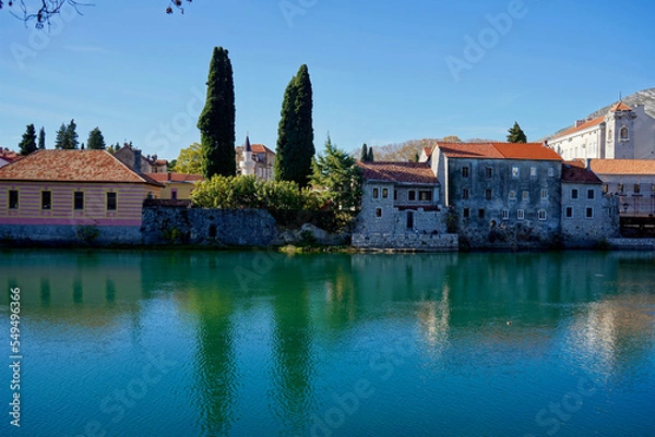 Obraz View at old town of Trebinje and Trebisnjica river, Bosnia and Herzegovina.