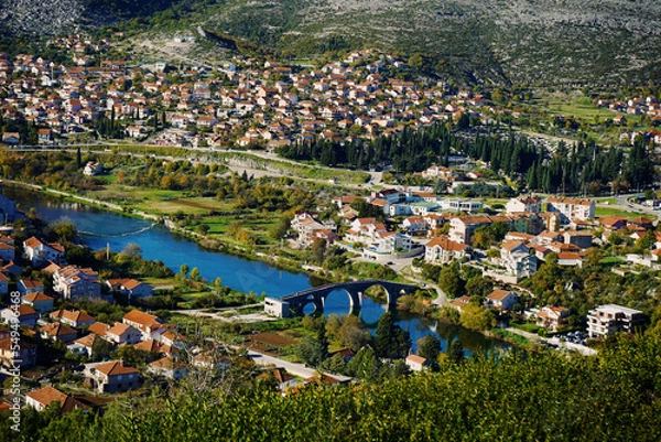 Obraz Panoramic view at Trebinje and Trebisnjica river, Bosnia and Herzegovina