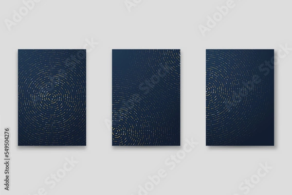 Fototapeta Technology cover background design set. Luxury, gold. Vector tech backdrop for business layout, digital certificate, formal brochure template, network