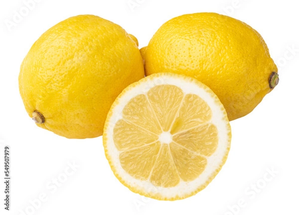 Fototapeta lemon and slice isolated png, Isolated on transparent background