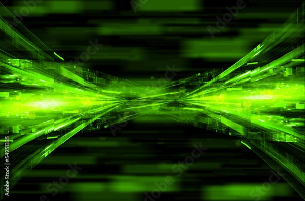 Obraz abstract green tech background.