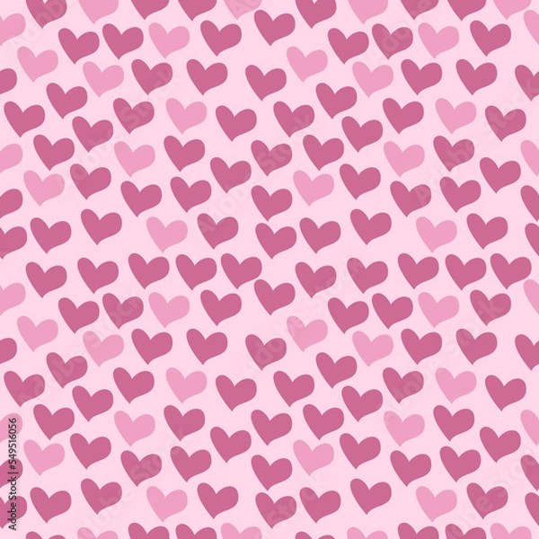 Fototapeta Simple seamless pattern with cute hearts. Vector illustration.