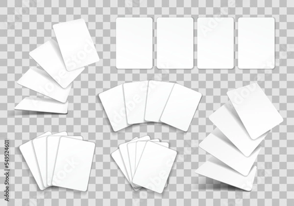 Fototapeta Set of playing cards mockups. Blank playing cards