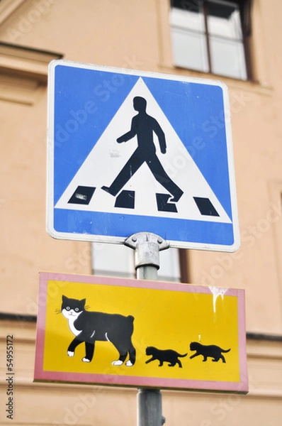 Obraz zebra crossing sign