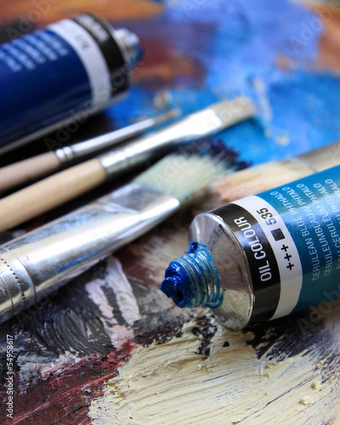 Obraz blaue Ölfarbe