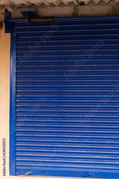 Fototapeta Blue Industrial Roll Up Door