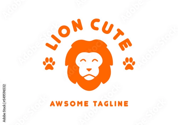 Obraz The cute lion logo is suitable for business symbols.