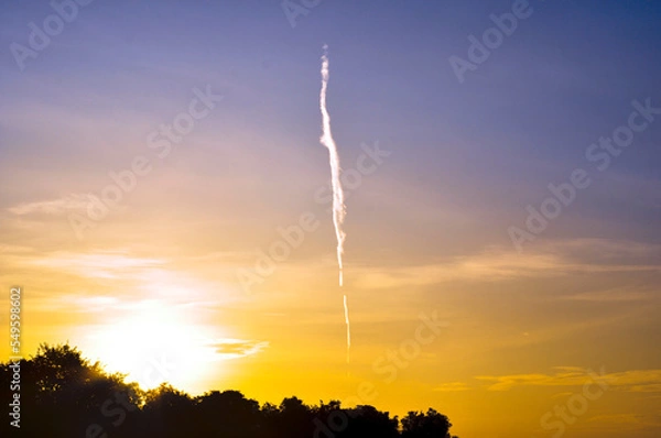 Fototapeta lightning in the sunset