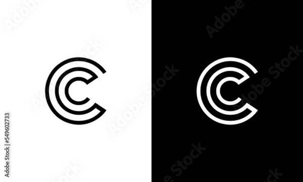 Fototapeta monogram c or cc line art abstract modern logo design