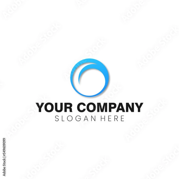 Fototapeta Abstract corporate branding logo, with waves and circle stripes shape