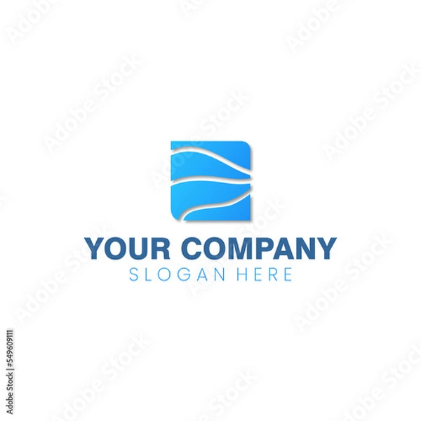 Fototapeta Abstract corporate branding logo, with wave stripes shape