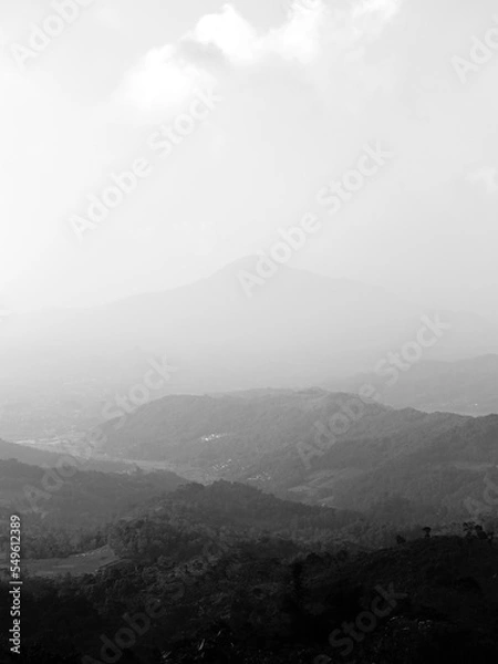Obraz Beautiful mountain view from Nangorak Hill, Sumedang, West Java, Indonesia