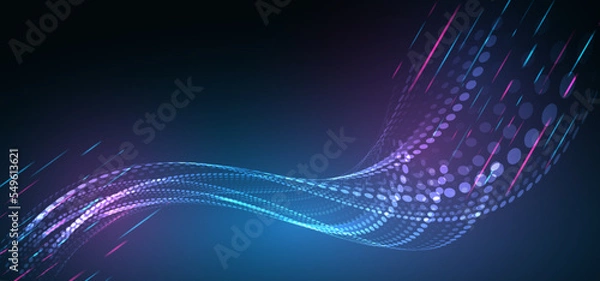 Obraz Big data visualization. Futuristic network or business analytics. Structuring the flow of information. Data analytics concept. Sorting a large amount of data on a dark background.