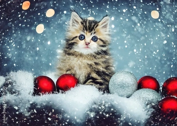 Obraz Winter Kitty