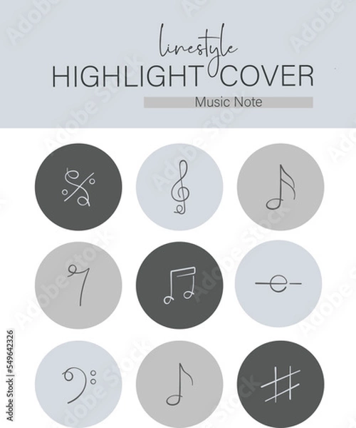 Fototapeta Linestyle Icon Set Music Note