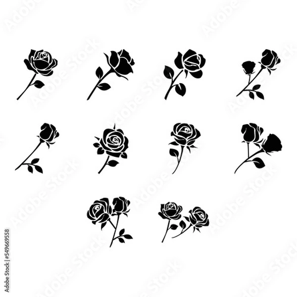 Obraz rose icon set