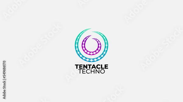 Fototapeta tentacle Tech Logo design Template illustration