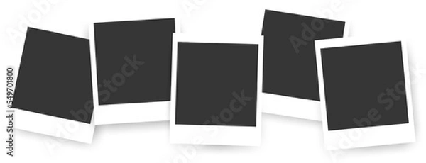 Fototapeta Realisctic retro photo frames. Booth empty teplate for collage