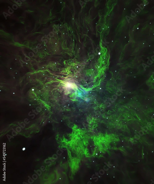 Fototapeta Green galaxy deep space background