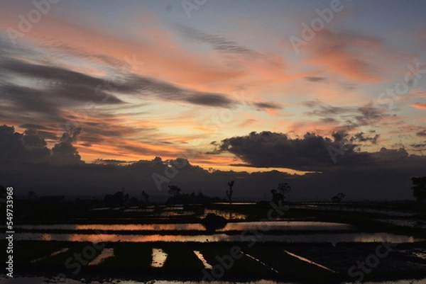 Obraz sunset over the city