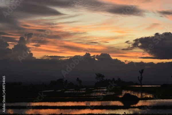 Obraz sunset over the river
