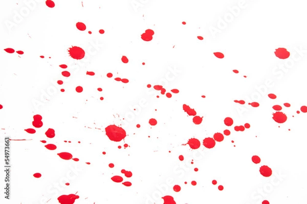 Fototapeta Red drops on white
