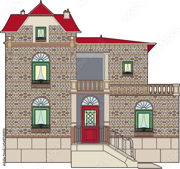 Obraz Mansion with a red door