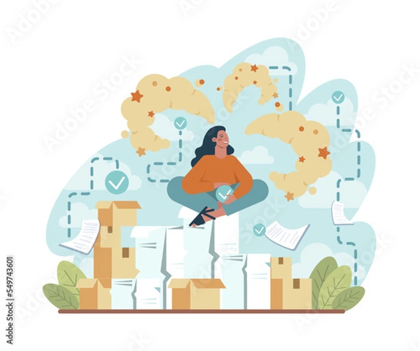 Obraz Future concept. Character searching for future opportunities, decisions