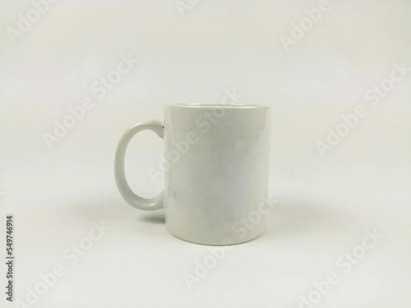 Fototapeta mock up mug. Template of a white mug on the white background