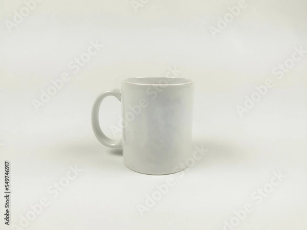 Fototapeta mock up mug. Template of a white mug on the white background