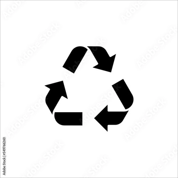 Fototapeta Recycling icon vector technology symbol on white background