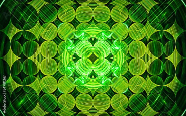 Fototapeta digital illustration abstract image generated fractal background image wallpaper pattern of various geometric shapes and lines of various colors for computer graphics or web design