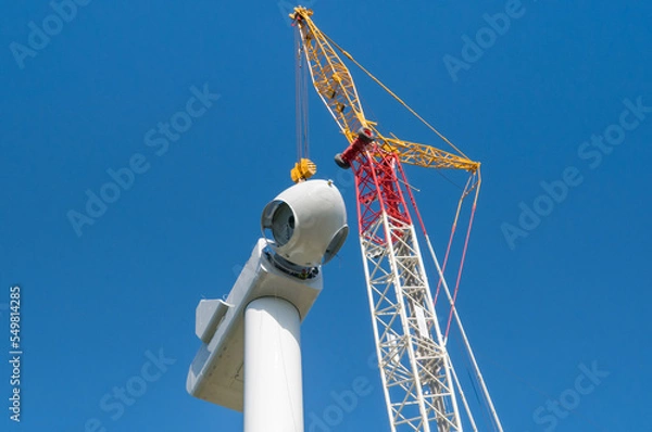 Obraz wind turbine tower construction