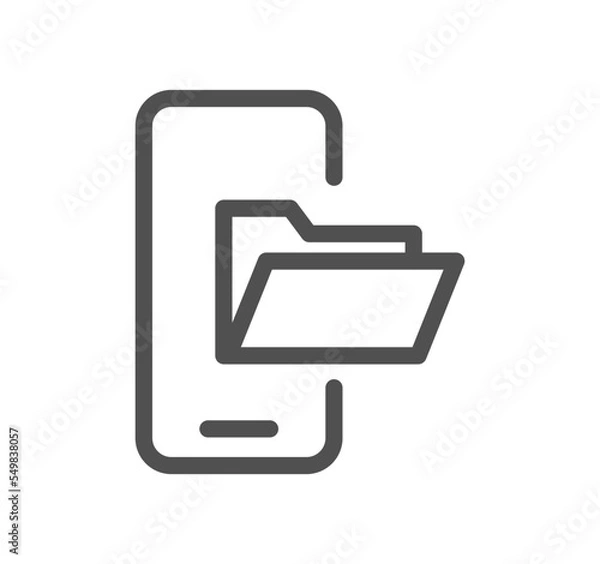 Fototapeta Mobile apps and technology icon outline and linear vector.