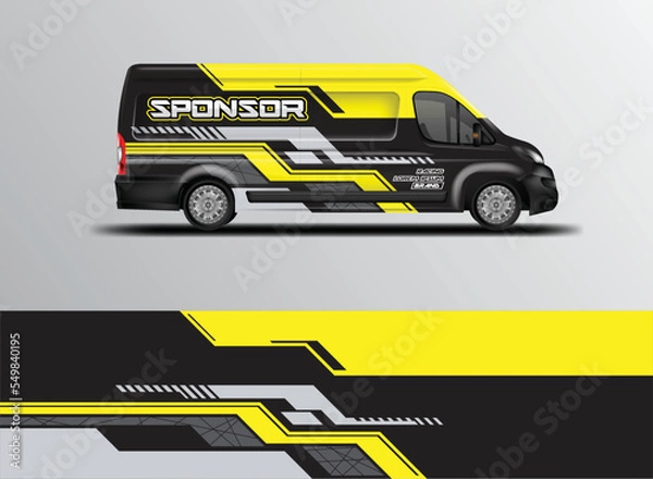 Fototapeta Van Wrap Livery design. Ready made printed wrap design for Van.