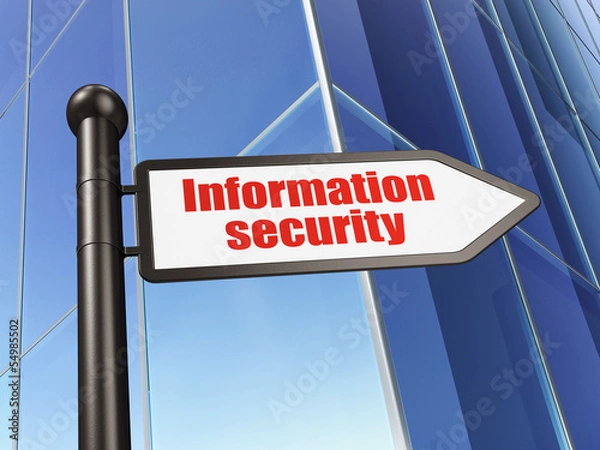 Fototapeta Privacy concept: Information Security on Building background