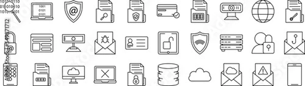 Obraz Data secutity icons collection vector illustration design