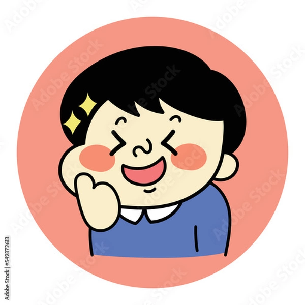 Fototapeta イイネポーズをしてるコミカルな男性キャラクターイラスト素材