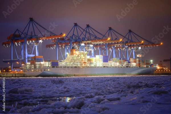 Fototapeta Container Terminal in Hamburg