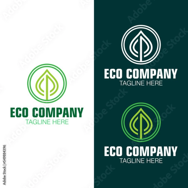 Fototapeta Abstract ecology company branding logo, design template with plant shape