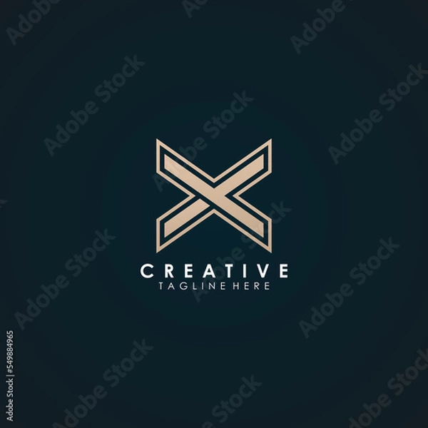 Fototapeta Abstract corporate branding logo design template, with initial X letter