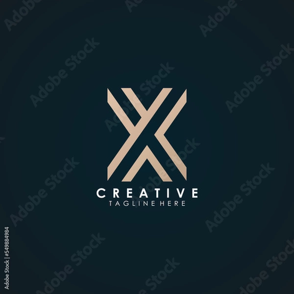 Fototapeta abstract corporate branding logo design template, with initial X letter