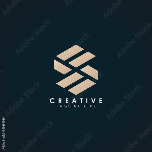 Fototapeta abstract corporate branding logo design template, with initial S letter