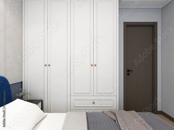 Obraz 3D rendering, modern design style bedroom