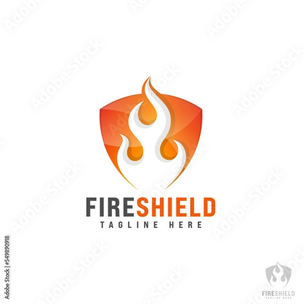 Obraz Fire Shield Logo Template