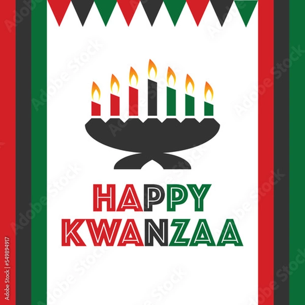 Fototapeta Happy Kwanzaa. December 26 until January 1. Holiday concept. Template for background, banner, card, poster and for social media post