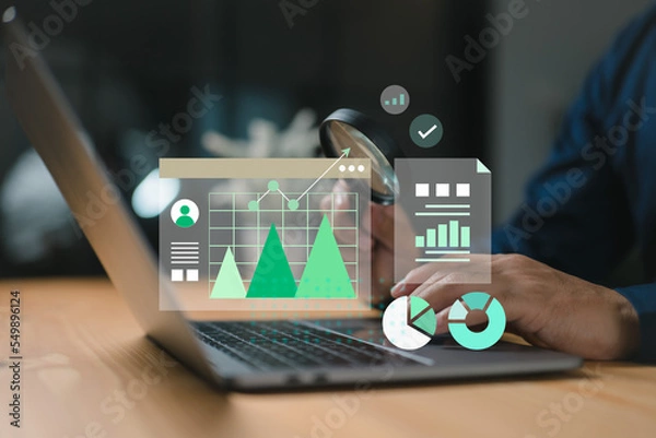 Fototapeta Data-driven marketing and competitor analysis, concepts of marketing data analysis