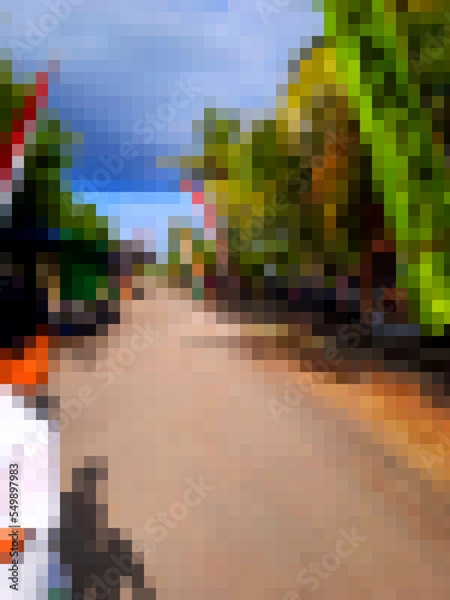 Obraz Abstract pixel background with the main composition of blue, green, light brown, and a little white.