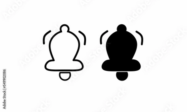 Fototapeta Bell notification icon vector symbol illustration